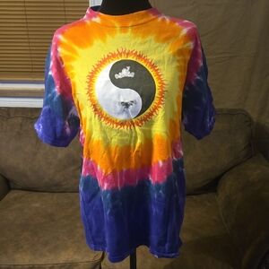 Colorful Yin Yang Tie-Dye Short Sleeve Tee Size M